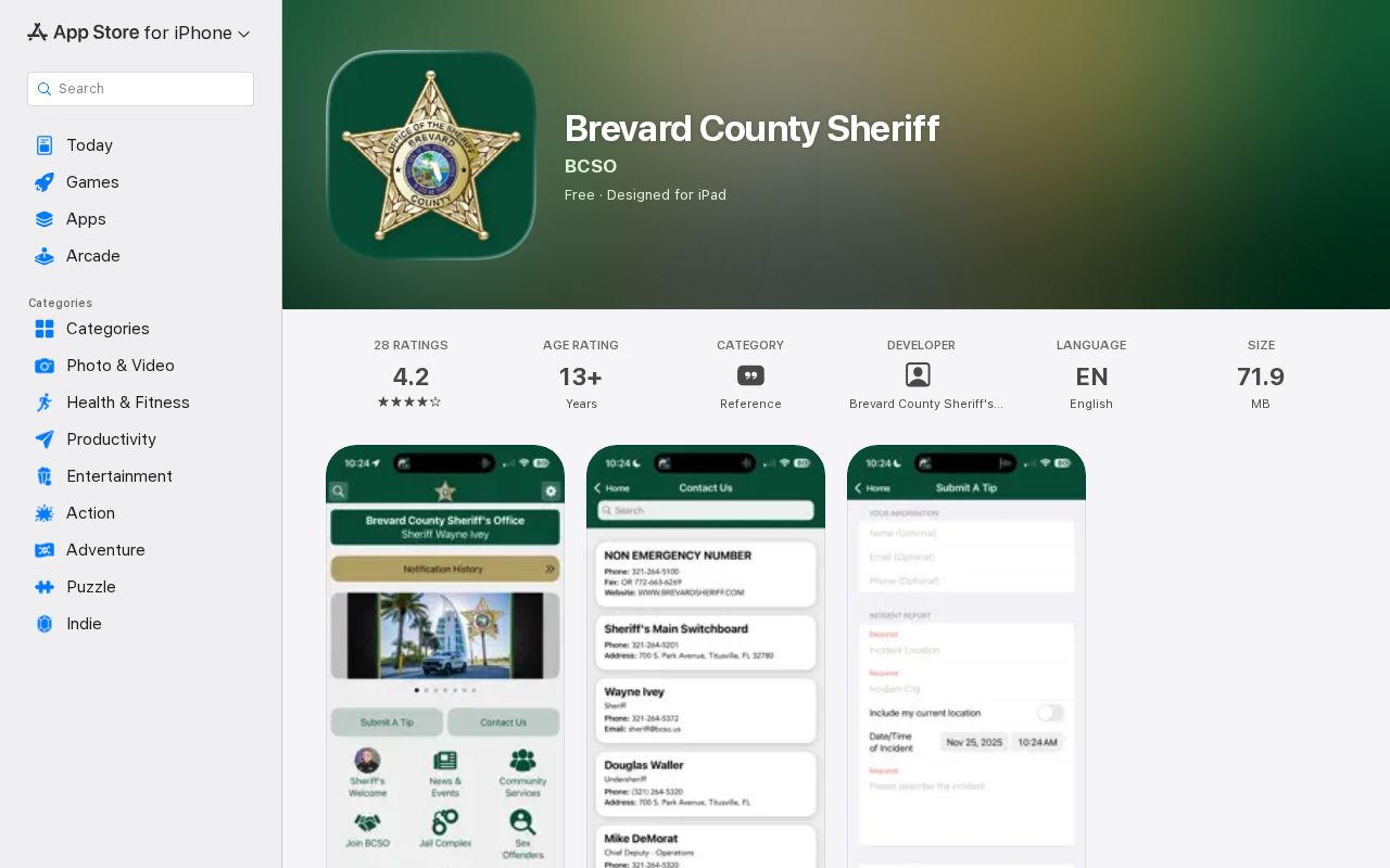 Official iOS app source for Brevard County released inmate mugshots