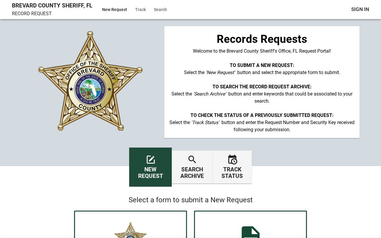 BCSO public-record request portal for Brevard County released inmate mugshots