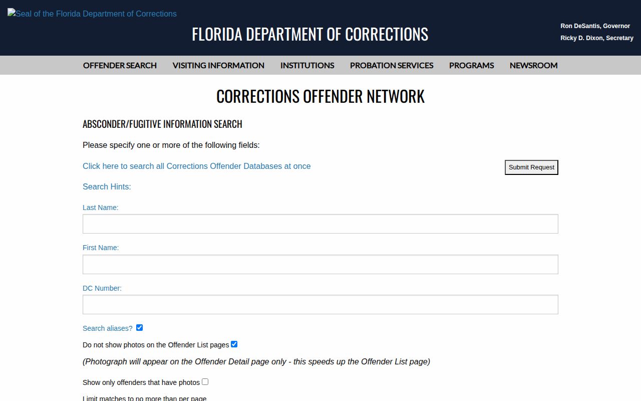 Brevard County parole and probation absconder fugitive search